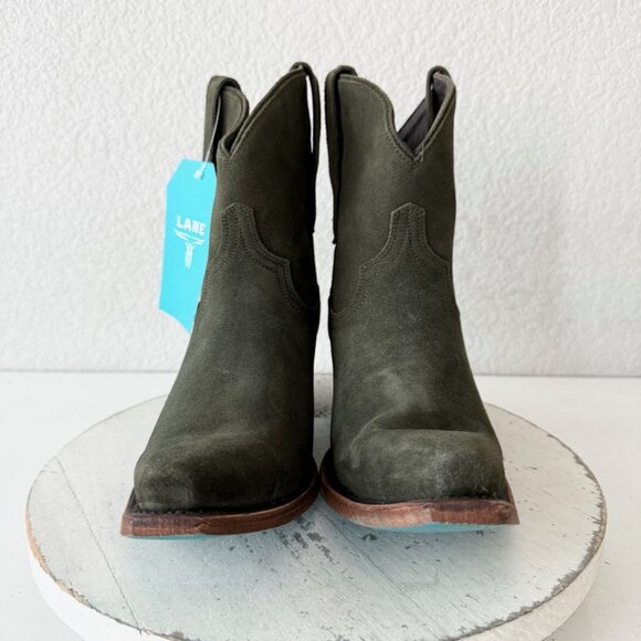 Lane EMMA JANE Womens Cowboy Bootie 9.5 Green Suede Western Cowgirl Ankle Boots - Picture 6 of 14